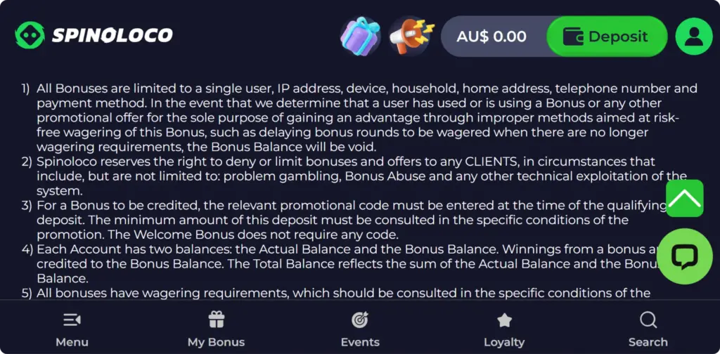 Bonus Rules, Odds and Real Value Spinoloco