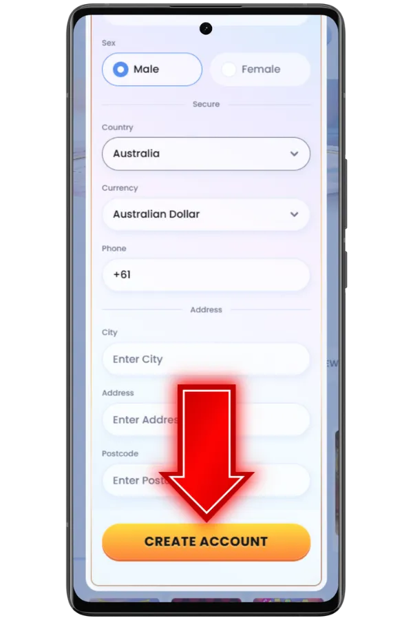 Finalize account creation