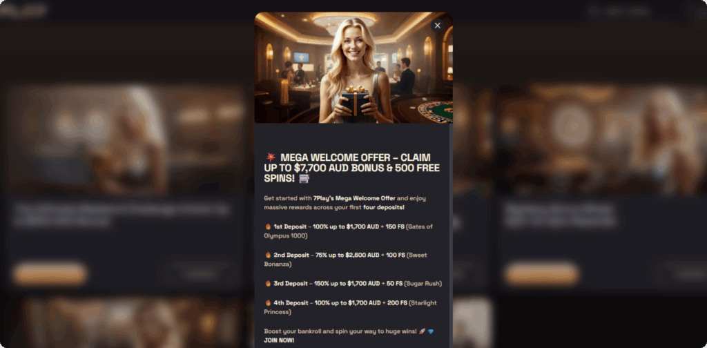 Welcome Bonus and Free Bets SevenPlay