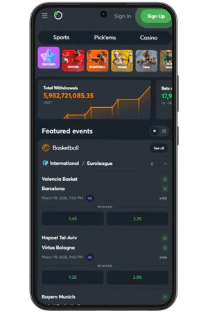 Bitcasino betting section