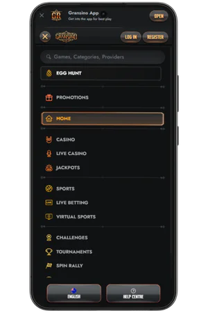 Gransino navigation menu
