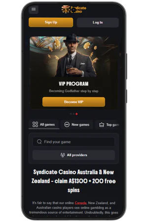 Syndicate Casino homepage